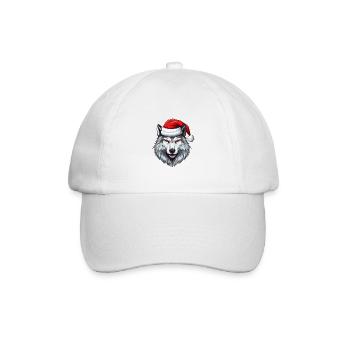 Wolf Portrait Christmas - Baseball Cap - white/white - Front