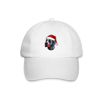 Great Dane Dog Head Christmas Portrait - Baseball Cap - white/white - Front