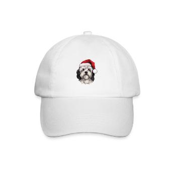 Havanese Hund Kopf Weihnachten Portät - Baseballkappe - Weiß/Weiß - Vorne