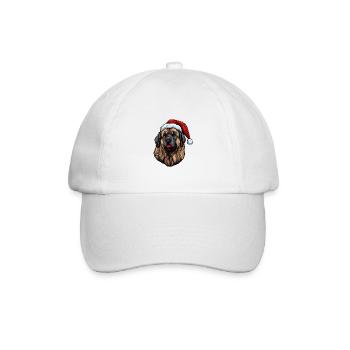 Leonberger Dog Head Christmas Portrait - Baseball Cap - white/white - Front