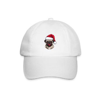 Pug Dog Pug Christmas Portrait Xmas - Baseball Cap - white/white - Front