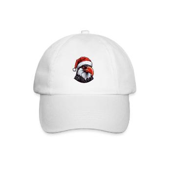 Krähe Rabe Weihnachten Tier Lustig Xmas - Baseballkappe - Weiß/Weiß - Vorne