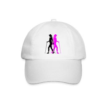 Nordic Walking Woman Silhouette - Baseball Cap - white/white - Front