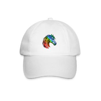 Pferd Kopf Bunt - Baseballkappe - Weiß/Weiß - Vorne