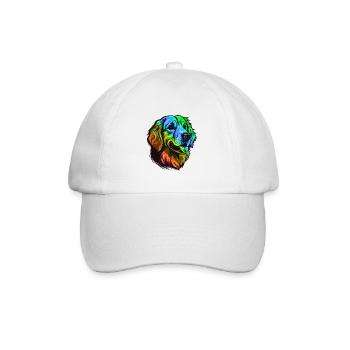 Golden Retriever Dog Head Colorful - Baseball Cap - white/white - Front