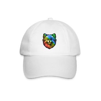 Pomeranian Dog Head Colorful - Baseball Cap - white/white - Front