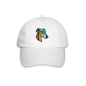 Greyhound Dog Head Colorful - Baseball Cap - white/white - Front