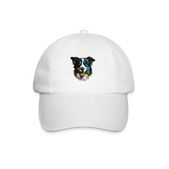Border Collie Tête De Chien Coloré - Casquette classique - blanc/blanc - Devant