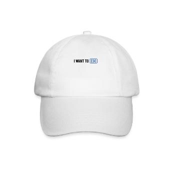 I want to ESC - Informatiker, Entwickler Geschenk - Baseballkappe - Weiß/Weiß - Vorne