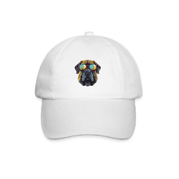 Mastiff Dog Head Portrait Cool - Baseball Cap - white/white - Front