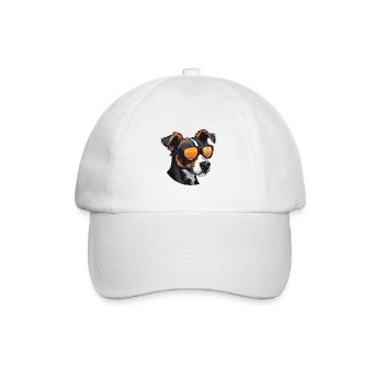 Jack Russel Terrier Hund Porträt Cool - Baseballkappe - Weiß/Weiß - Vorne