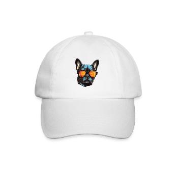 Portrait de tête de chien bouledogue français - Casquette classique - blanc/blanc - Devant