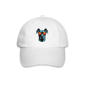 Great Dane Dog Head Portrait Cool - Baseball Cap - white/white - Front