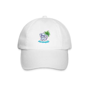 Elephant Summer Beach Vacation - Baseball Cap - white/white - Front