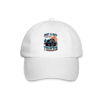 Juste un garçon qui aime les camions - Casquette classique - blanc/blanc - Devant