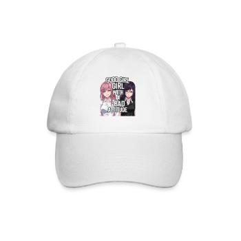 Une bonne fille avec une mauvaise attitude - Casquette classique - blanc/blanc - Devant