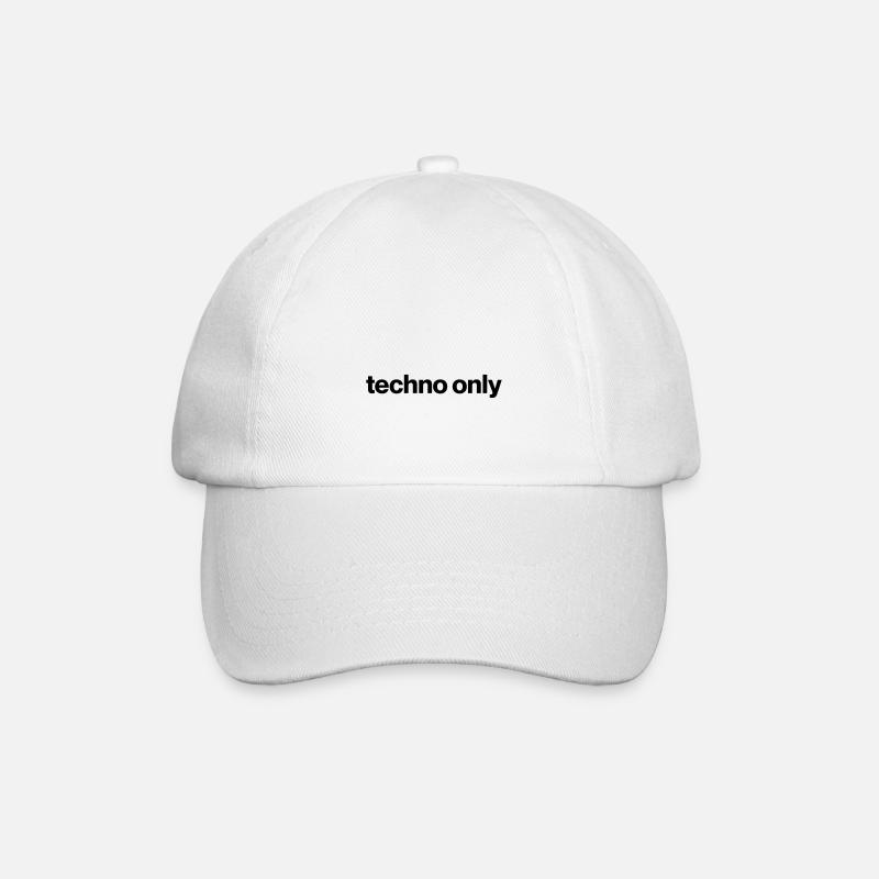 Nur Techno - Baseballkappe - Weiß/Weiß