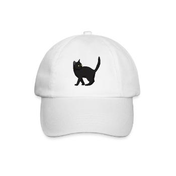 Cat Black - Baseball Cap - white/white - Front