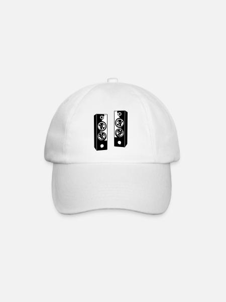 Haut-parleurs, système audio musical - Casquette classique - blanc/blanc