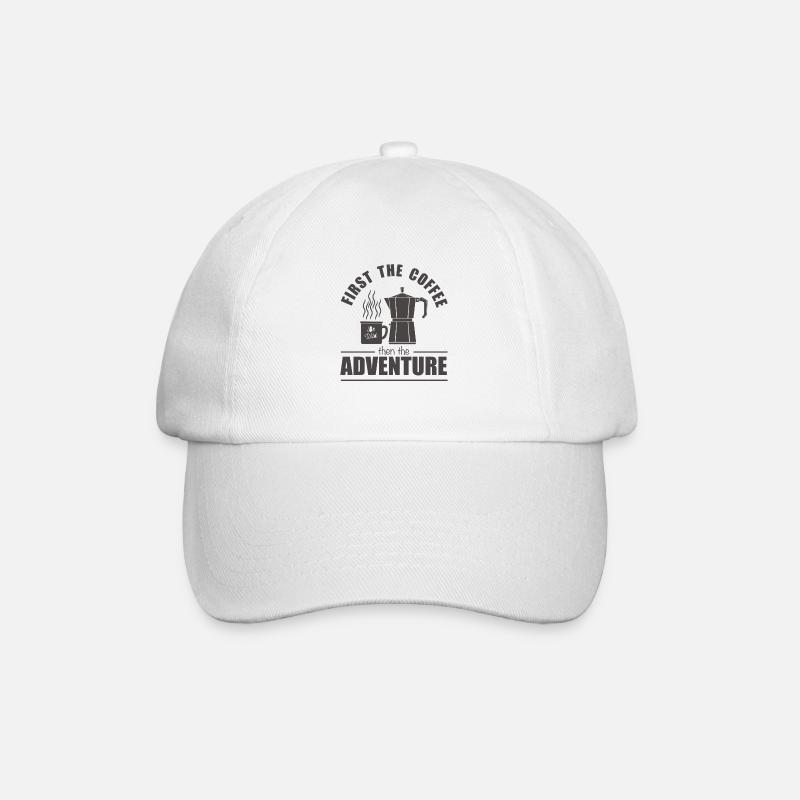 Camping coffee hiking mountains - Baseball Cap - white/white