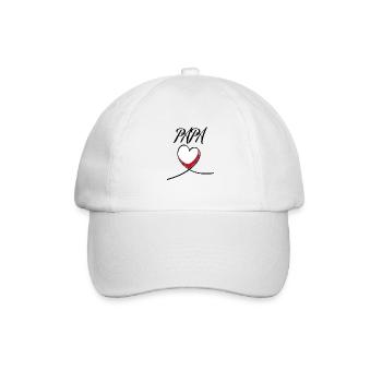 Papa Herz - Baseballkappe - Weiß/Weiß - Vorne