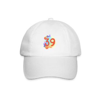 39 Number of blobs - Baseball Cap - white/white - Front