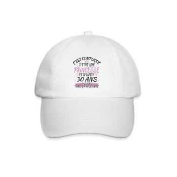 Anniversaire 30 Ans Fille Cadeau Humour Drôle Fête - Casquette classique - blanc/blanc - Devant