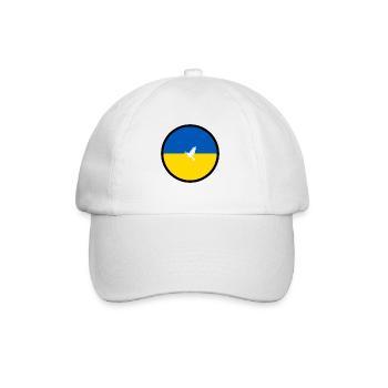 Slava Ukraini za myr - Baseballkappe - Weiß/Weiß - Vorne