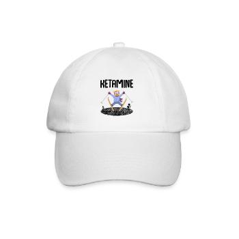 Ketamine Skiing Jumping Bear Black - Baseball Cap - white/white - Front