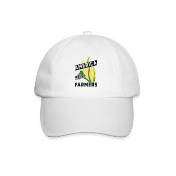America needs farmers corn food - Baseball Cap - white/white - Front