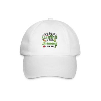Jardinier Retraite Jardinage Retraité Papy Cadeau - Casquette classique - blanc/blanc - Devant