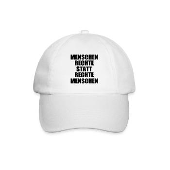 menschenrechte statt rechte menschen - Baseballkappe - Weiß/Weiß - Vorne