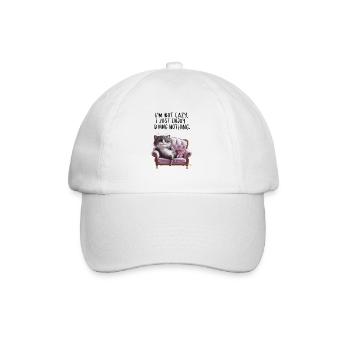 Lazy Cat, I'M Not Lazy. I Just Enjoy Doing Nothing - Baseball Cap - white/white - Front