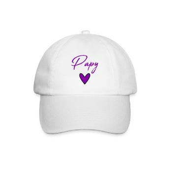 PAPY. PAPA. FÊTE DES PÈRES. BONNE FÊTE PAPA - Casquette classique - blanc/blanc - Devant