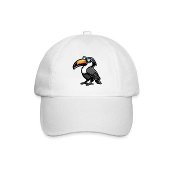 Tukan Vogel Cool Comic - Baseballkappe - Weiß/Weiß - Vorne