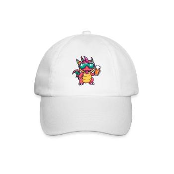 Drache Apres Ski Bier - Baseballkappe - Weiß/Weiß - Vorne