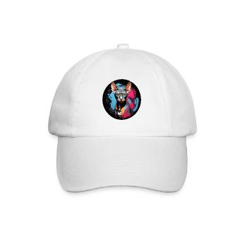 Sphynx cat portrait in watercolor technique - Baseball Cap - white/white - Front