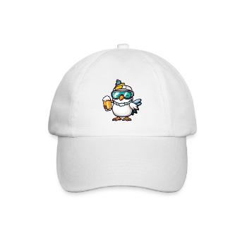 Taube Vogel Apres Ski Bier Comic - Baseballkappe - Weiß/Weiß - Vorne