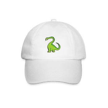 Green Diplodocus - Cute Dinosaur - Baseball Cap - white/white - Front