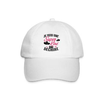 Je suis une Super kiné qui déchire - Casquette classique - blanc/blanc - Devant