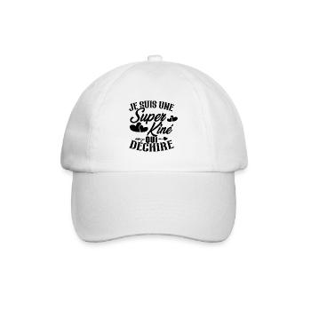 Je suis une Super kiné qui déchire - Casquette classique - blanc/blanc - Devant