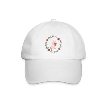 Christmas: rabbits with Christmas present - Baseball Cap - white/white - Front