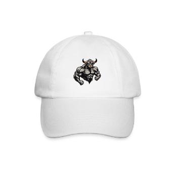 Bulle Stier Muskeln Workout Beast Gym - Baseballkappe - Weiß/Weiß - Vorne