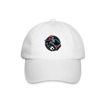 Drôle de squelette avec une casquette de baseball jouant au football - Casquette classique - blanc/blanc - Devant