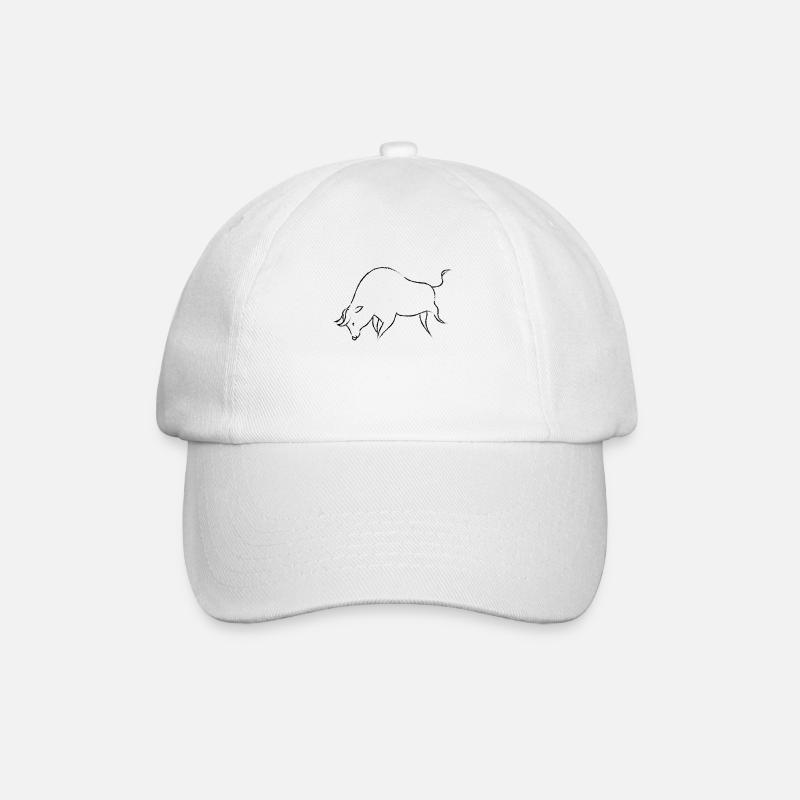 Stier - Baseballkappe - Weiß/Weiß