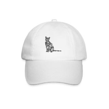Tatouage tribal de chat - Casquette classique - blanc/blanc - Devant