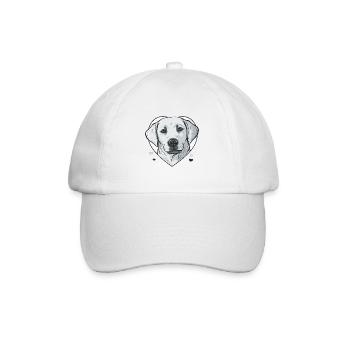 Labrador Herz - Baseballkappe - Weiß/Weiß - Vorne