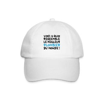 Le meilleur plombier - Casquette classique - blanc/blanc - Devant