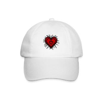 Herz Symbol Design - Baseballkappe - Weiß/Weiß - Vorne