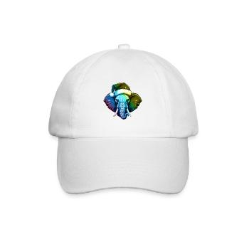 Tête d’éléphant Noël Portrait coloré - Casquette classique - blanc/blanc - Devant